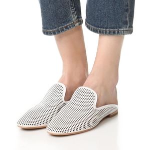 Frye Gwen Perforated Mules in White size 8